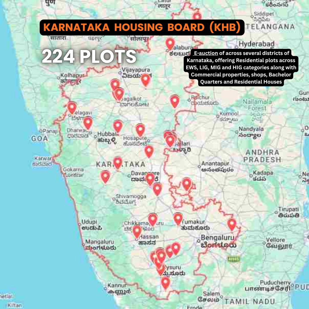 Karnataka Housing Board E-Auction 2026: 224 Plots, Properties; Registration, Dates