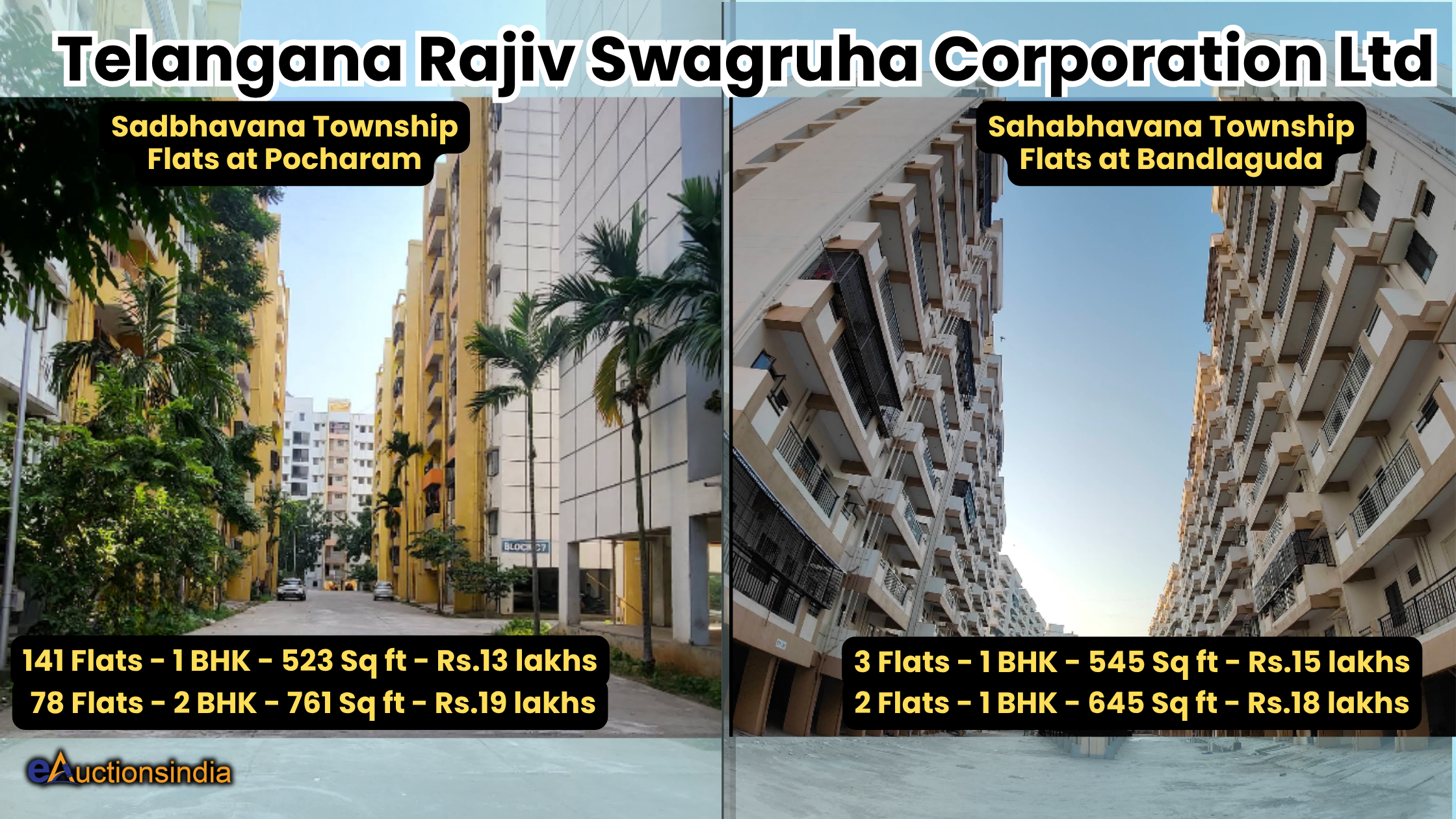 Telangana Rajiv Swagruha Flats FCFS 2026: 224 Flats in Pocharam, Bandlaguda