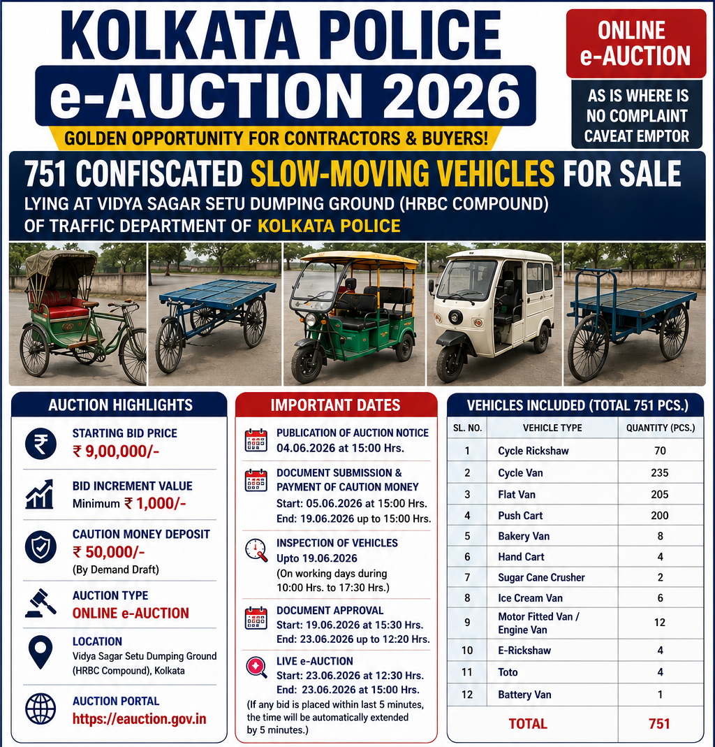 Kolkata Vehicle Auction 2026