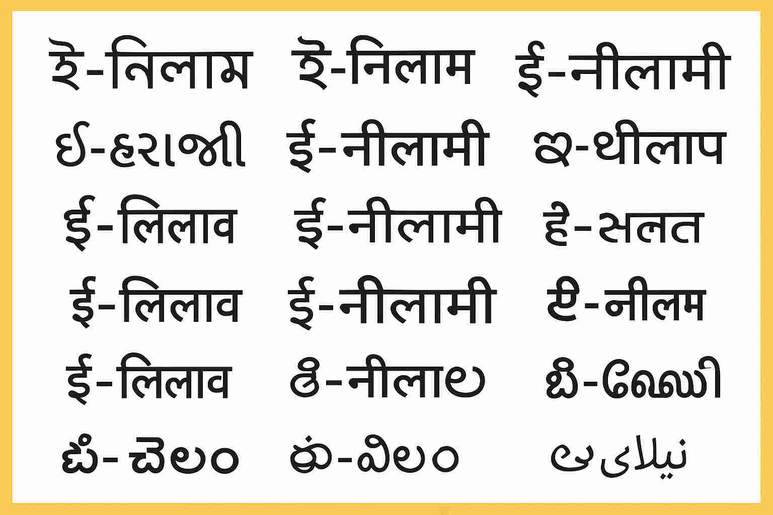 E-Auction Meaning in Indian Languages