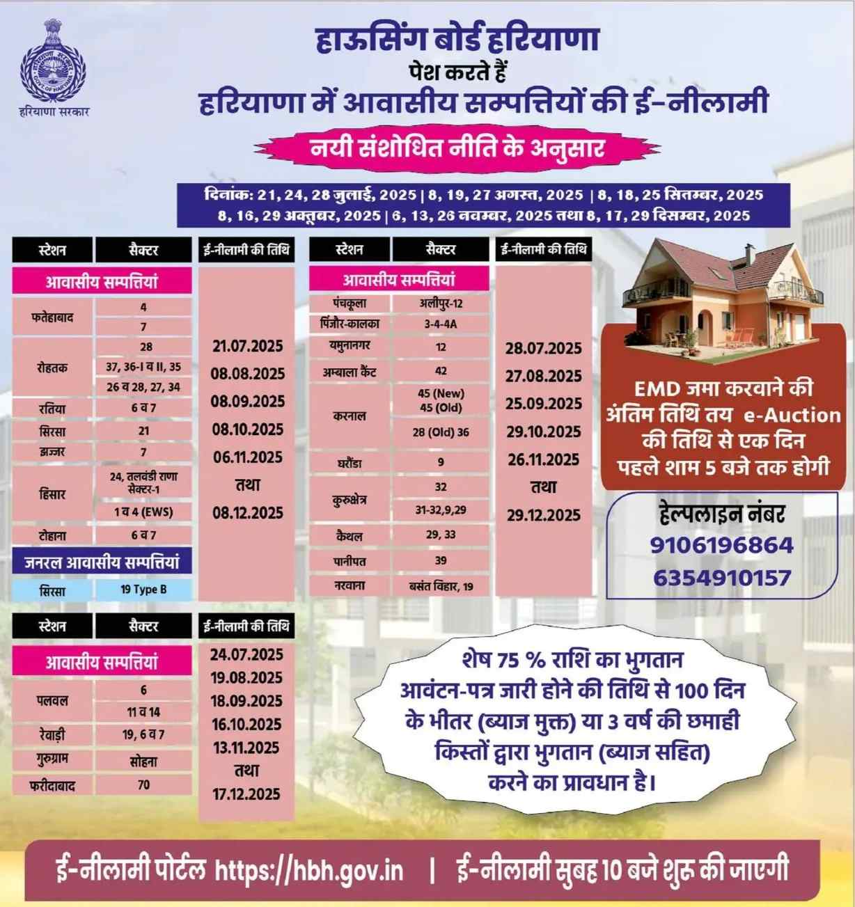 Haryana Housing Board Launches Residential Property E-Auction