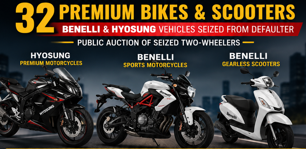 Bikes Mega Auction in Pune - 32 Benelli & Hyosung Bikes, Scooters