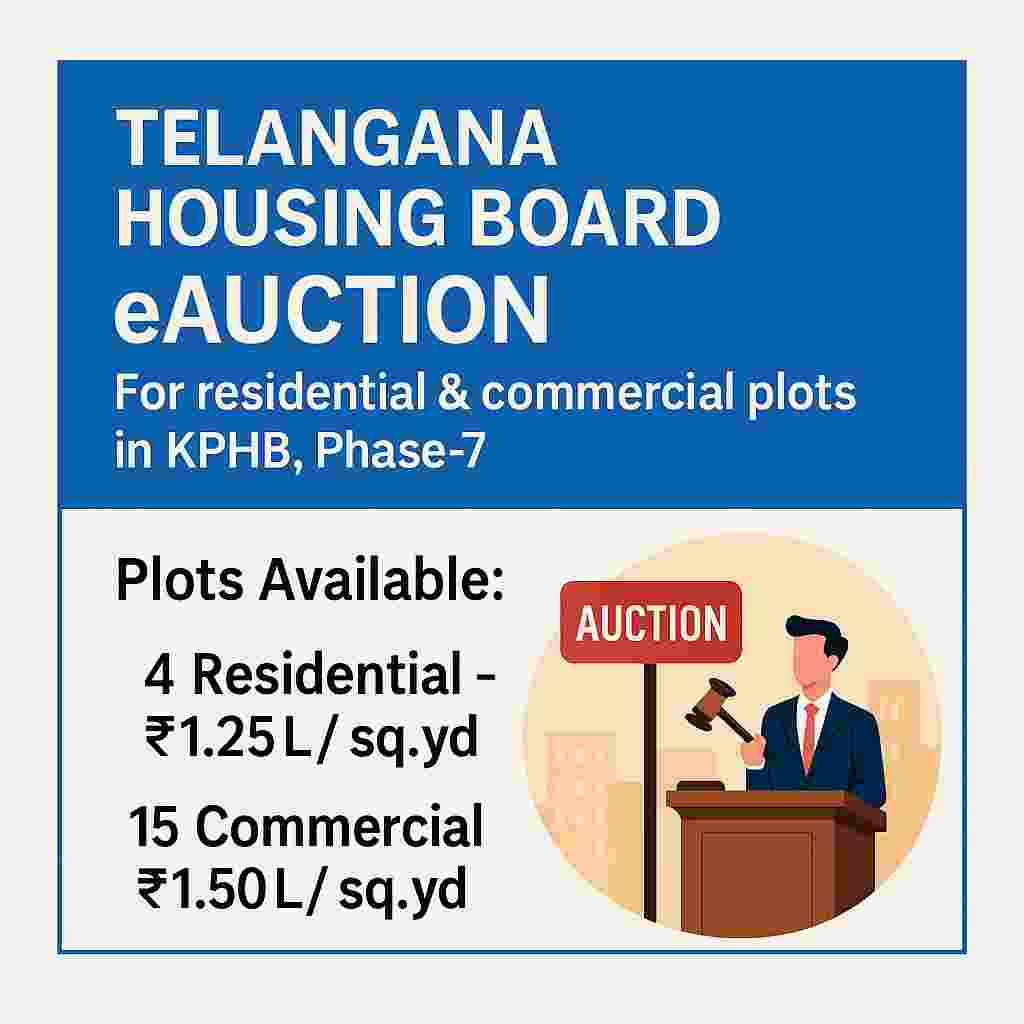 Open Auction on June 11: Housing Board to Sell Prime Residential and Commercial Plots in KPHB