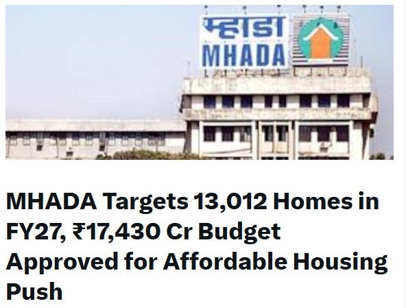 MHADA Plans 13,012 Affordable Homes in Maharashtra with ₹17,430 Crore Budget for FY 2026–27