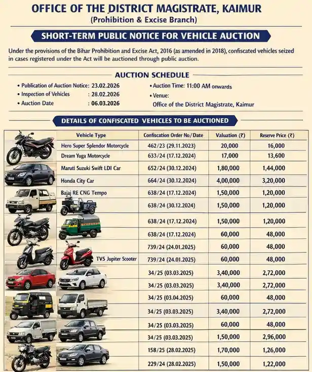 Kaimur Public Auction Vehicles