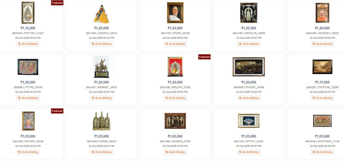 PM Mementos e-Auction 2026 brings 1,498 gifts and cultural artefacts to public bidding from September 17.