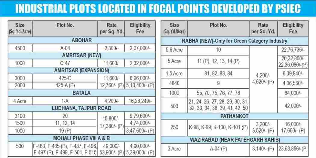 55 PSIEC Punjab industrial plots up for e-auction from October 5 to October 30; check locations, rates, eligibility and bidding rules.