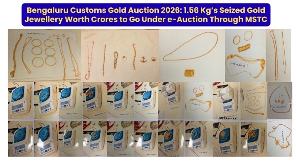 Bengaluru Customs Gold Auction 2026: 1.56 Kg Seized Gold Jewellery to be Auctioned via MSTC